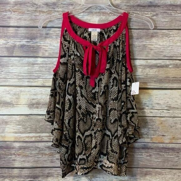 Cache Top size XS Cold Shoulder Blouse Animal Print Semi Sheer Keyhole Pink - Picture 2 of 4